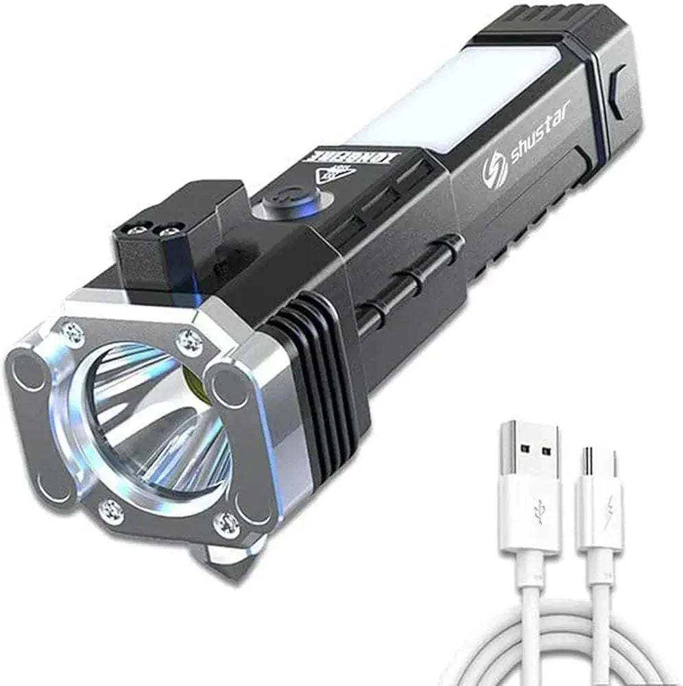 Rechargeable LED Torch Light 3W Black ABS