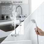 Instant Hot Water Faucet Shower Head 49°C Digital Display Stainless Steel