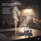 Instant Hot Water Faucet Shower Head 49°C Digital Display Stainless Steel