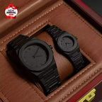 Couple Watches Black Carbon Fiber Unisex