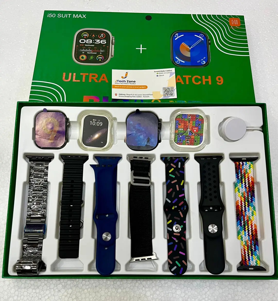 i50 smartwatch with 2 watches 7 straps and 2 case