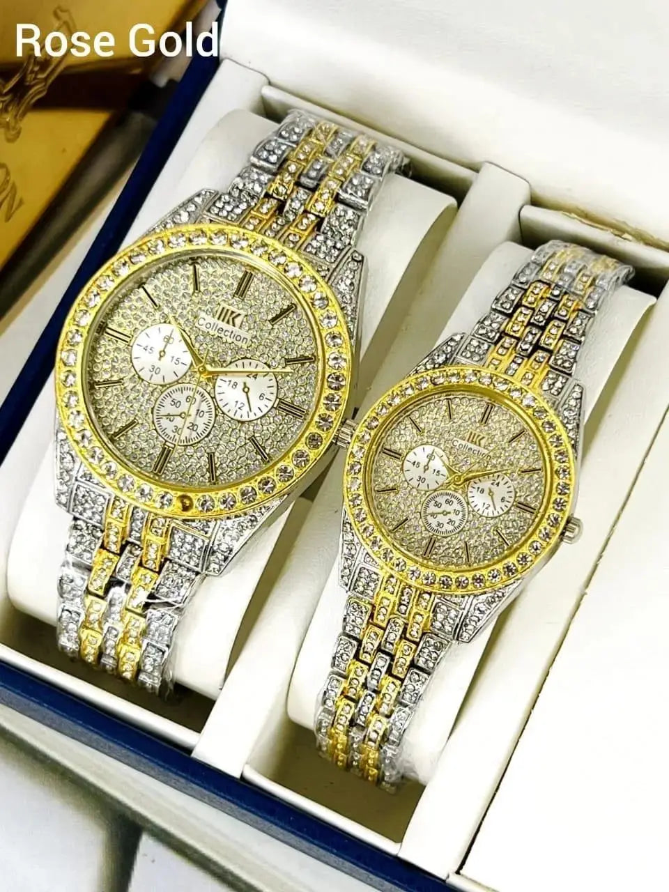 Stainless Steel Diamond Stone Couple Watches