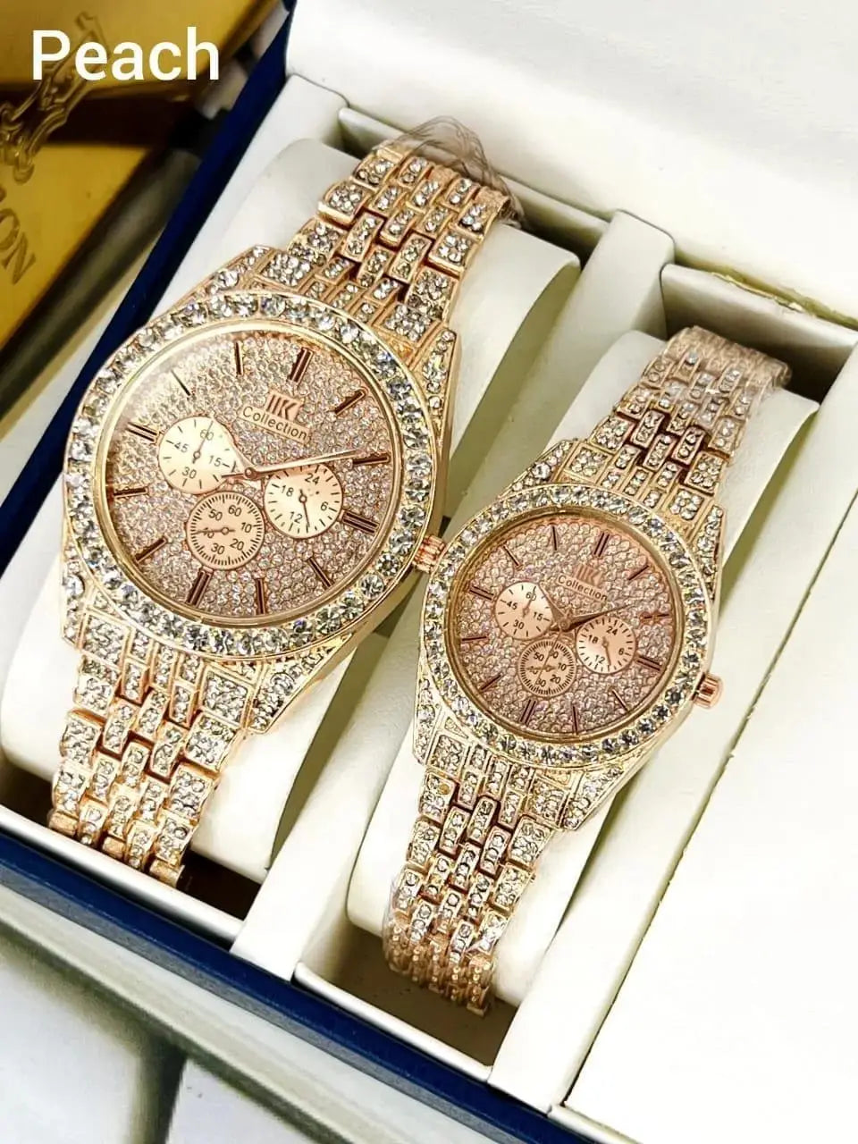 Stainless Steel Diamond Stone Couple Watches