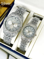 Stainless Steel Diamond Stone Couple Watches