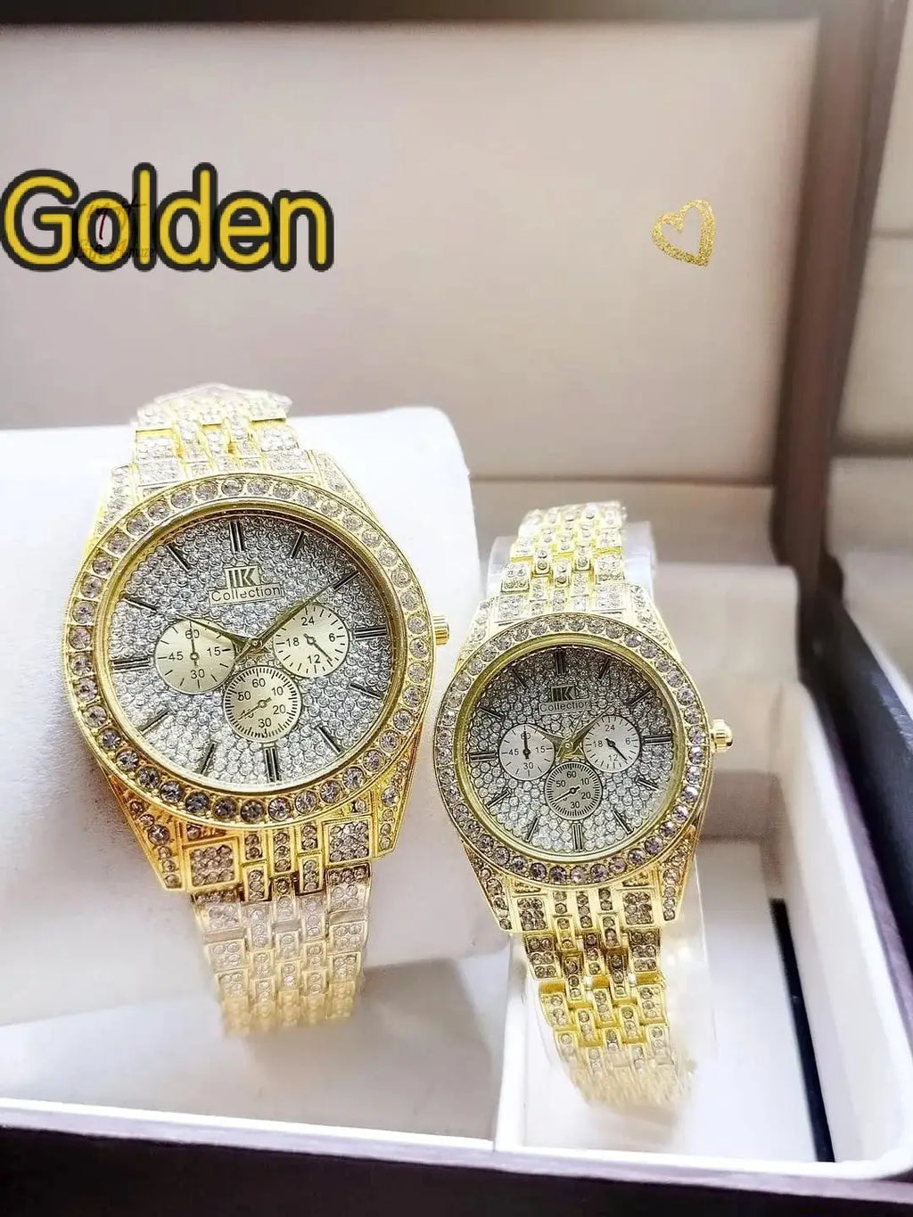 Stainless Steel Diamond Stone Couple Watches