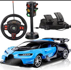 Realistic RC Car Blue Black Racing Toy for Kids